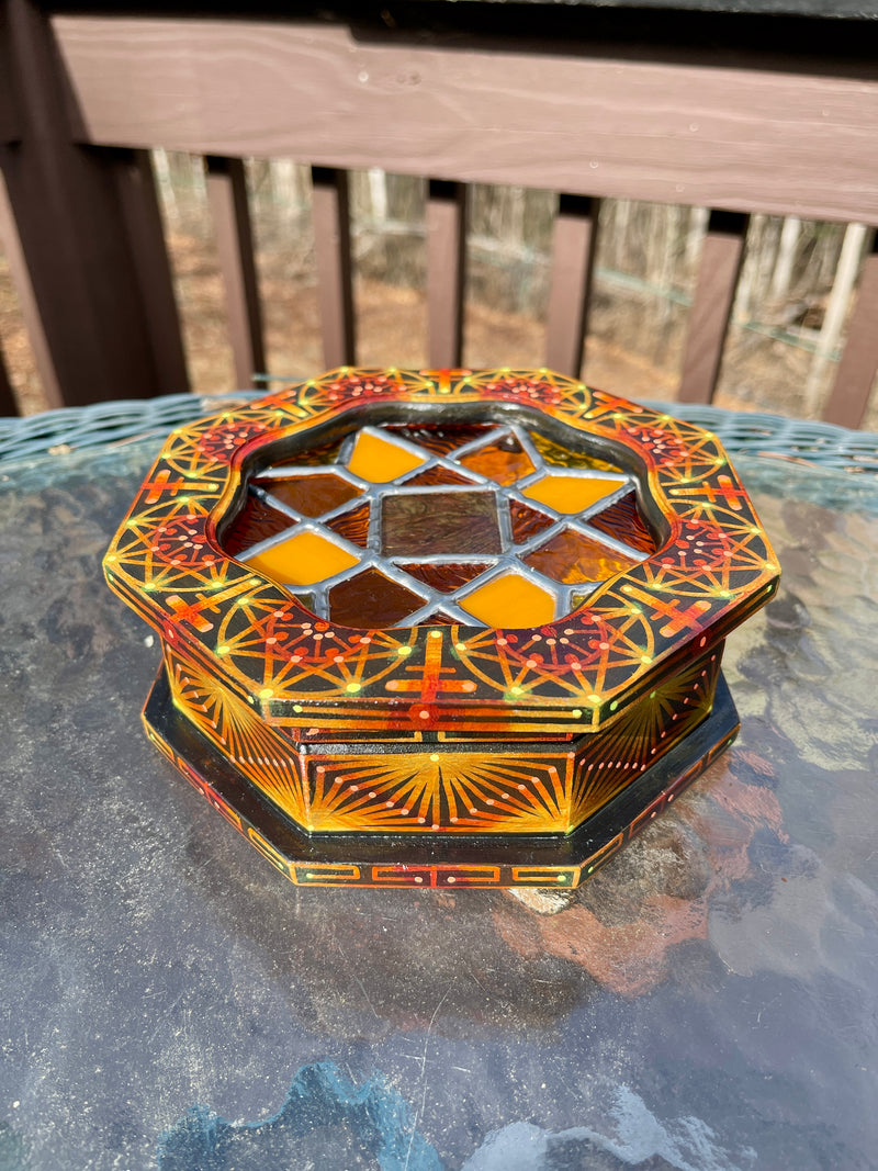 Ambient Amber Stained Glass Jewelry Box