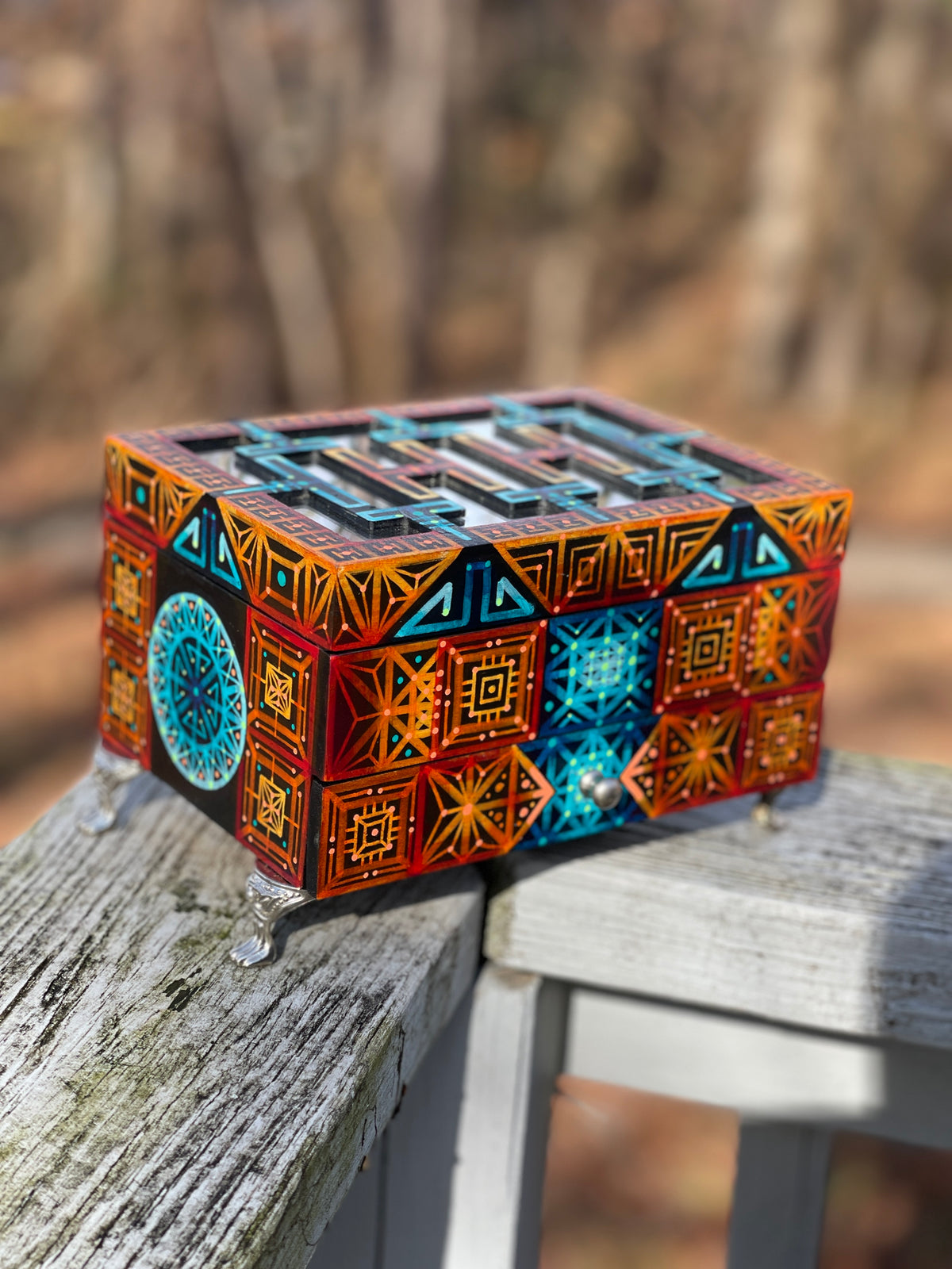 Orange and Blue Jewelry Box