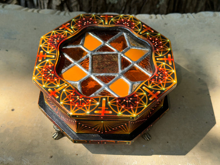 Ambient Amber Stained Glass Jewelry Box