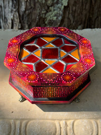 Sunset Ruby Stained Glass Jewelry Box