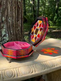 Sunset Ruby Stained Glass Jewelry Box