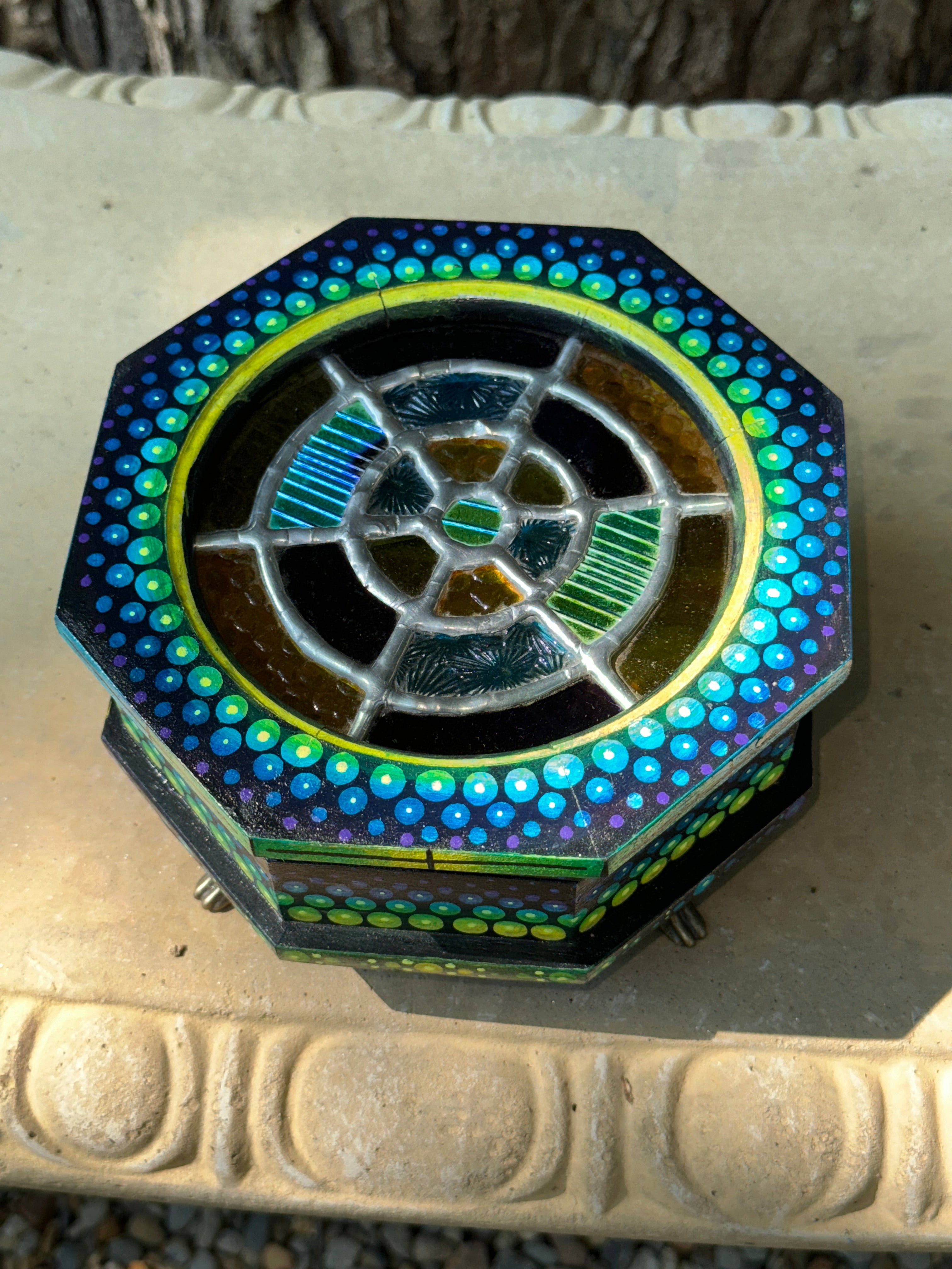 Dot-dala Stained Glass Jewelry Box with LED lighting – gavinger